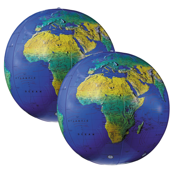 Replogle Globes Inflatable Topographical Globe, 12in, PK2 15601